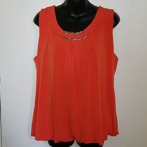 Alfani Orange Sleeveless Blouse